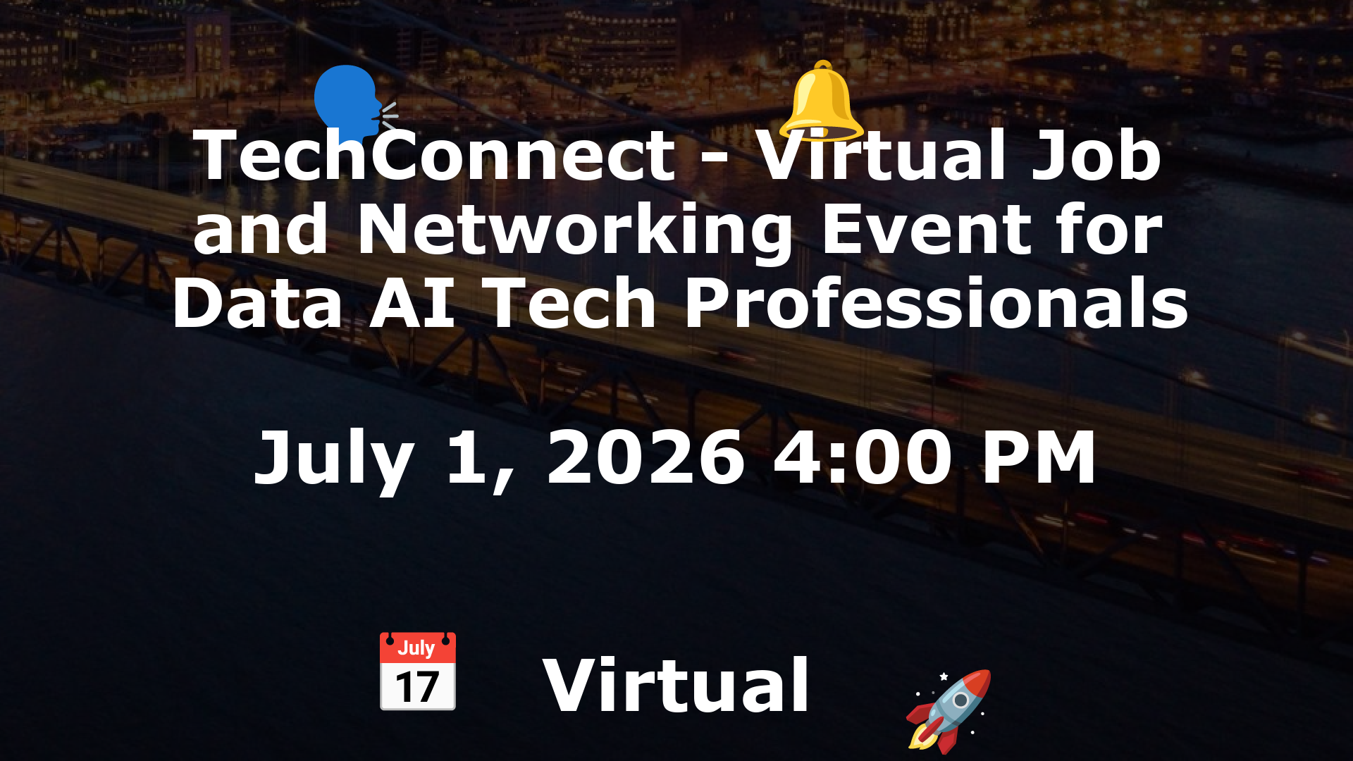 TechConnect - Virtual Job and Networking Event for Data AI Tech Professionals event image